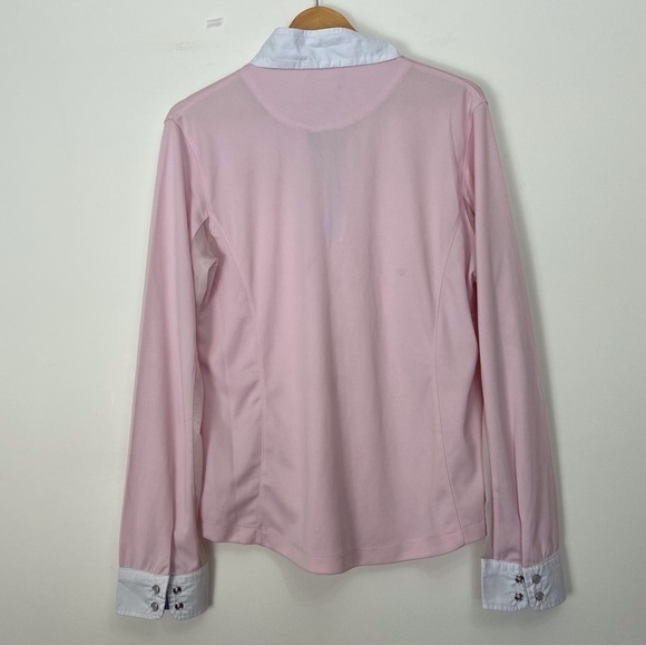 Horze Crescendo long sleeves shirt mesh pink size 12 equestrian clothing riding - Picture 2 of 11